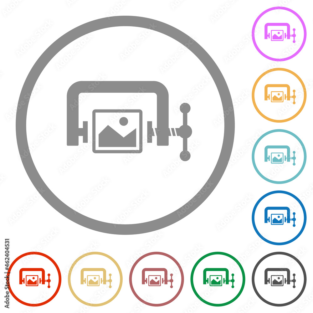 Image compression solid flat icons with outlines Image compression solid flat icons with outlines