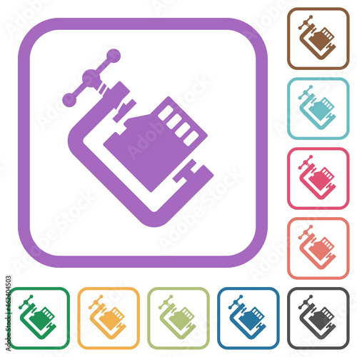 Micro sd memory card compress solid simple icons