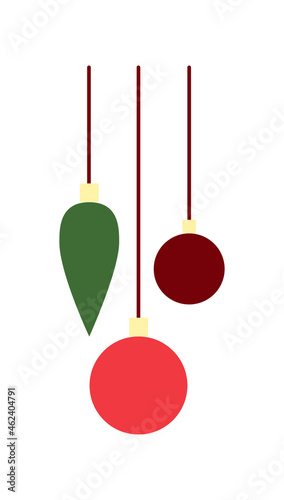 Christmas tree toys icons. New year balls logo. Vector illustration of christmas balls for a tree. Isolated art on white background.