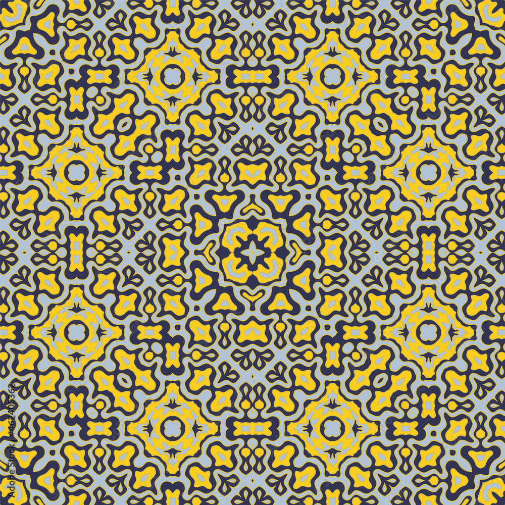 Ethnic floral motifs seamless pattern design