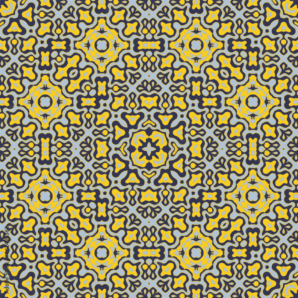 Ethnic floral motifs seamless pattern design