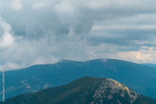 Summer mountains on a cloudy day. mountain landscape. background