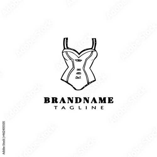 bustier logo cartoon icon design template black isolated vector illustration
