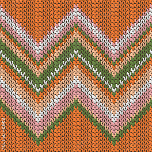 Fluffy zig zal lines knitted texture geometric