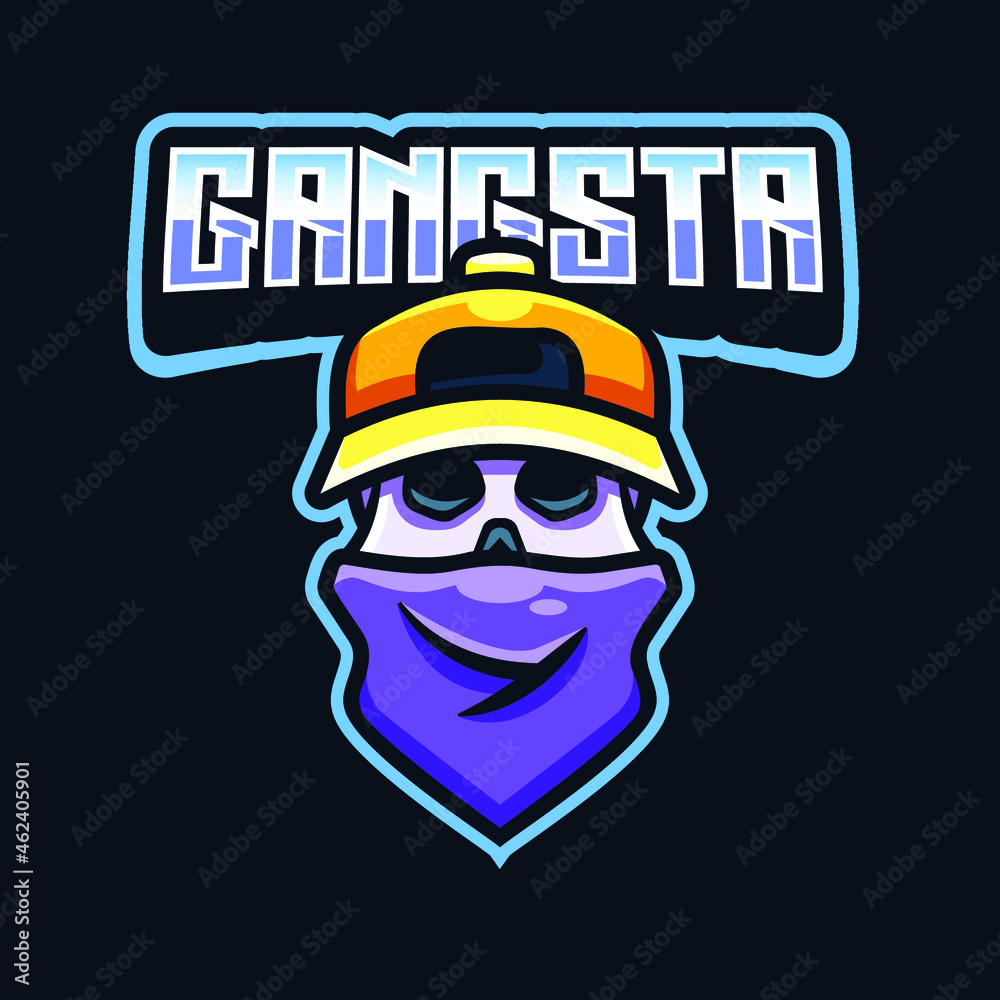 Gangsta Skull Head Illustration Logo Gangsta Skull Head Illustration Logo