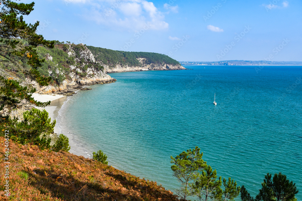 The coast of France by the ocean, peninsula, beautiful sea landscape.
