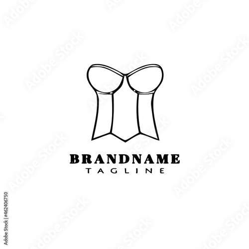 bustier logo cartoon icon design template black isolated vector illustration