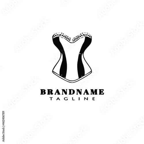 bustier logo cartoon icon design template black isolated vector illustration