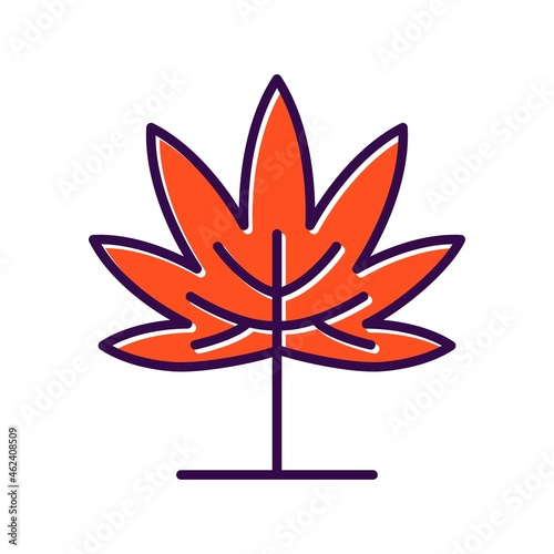 fallen Leaves Filled Vector Icon Design