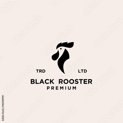 premium Rooster head black logo design