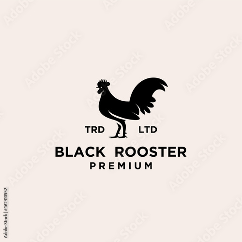 premium Rooster vintage black logo design