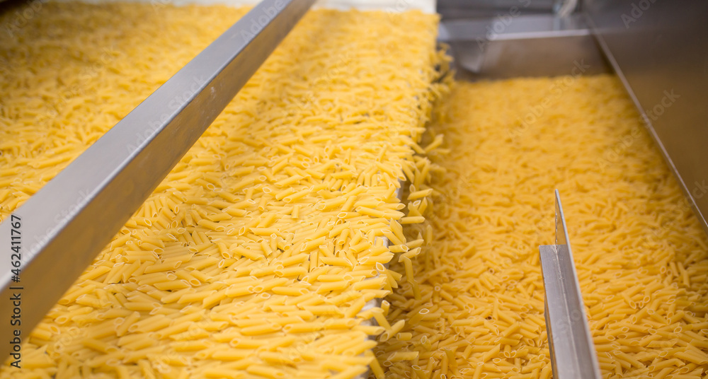 Pasta factory conveyor for pasta production of flour products