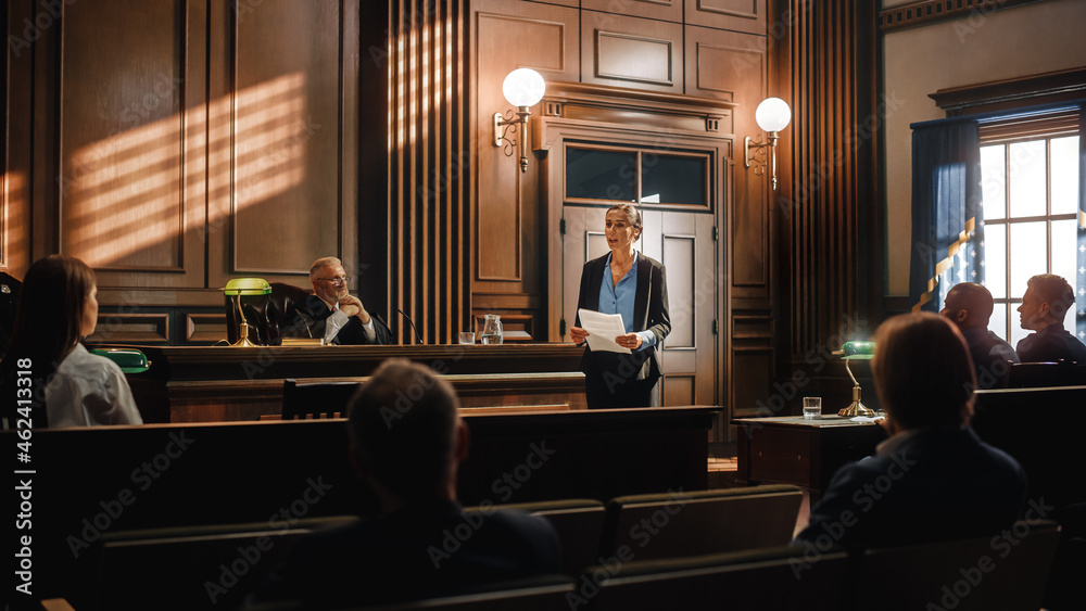 Foto de Court of Justice and Law Trial Successful Female Public