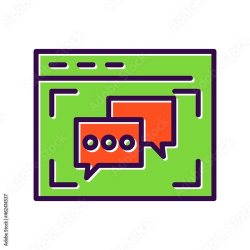 Online Chat Filled Vector Icon Design