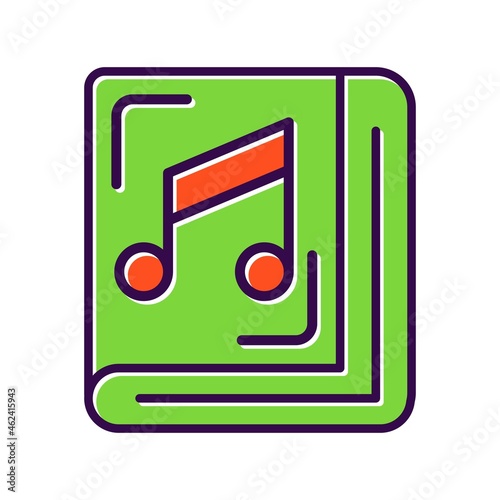 Music Book Filled Vector Icon Design