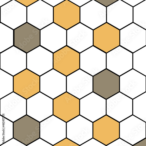 Fototapeta Naklejka Na Ścianę i Meble -  seamless pattern with hexagons honey bee