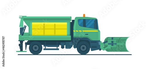 Snow blower truck isolated. Vector illustration. photo