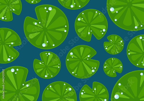 Lily pad pattern. wallpaper. free space for text. copy space.