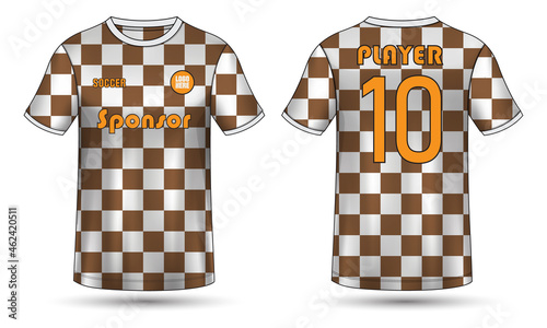 T-shirt sport Jersey design Vector illustration template Front And back views, Soccer jersey mock up for football club and others.