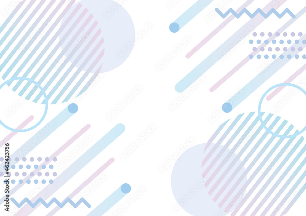 幾何学模様のポップな背景 青系 Geometric Patterns Backgrounds Cute Fashionable Stock Vector Adobe Stock