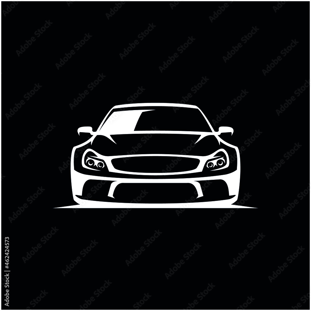 silhouette of front car isolated vector 