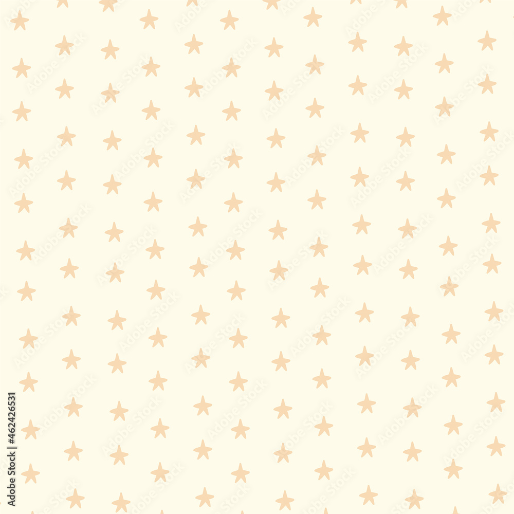 Postcard backing with Stars. The space background is beige for craft paper or packaging. Beautiful hand-drawn stars. A substrate with the texture of the starry sky. Vector illustration