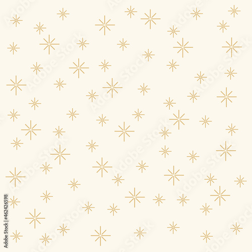A pattern of golden Stars. Background of heavenly shimmers for craft paper. Beautiful texture painted stars on beige background. Vector illustration