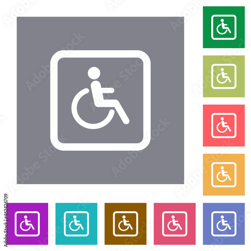 Handicapped parking square flat icons