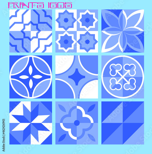 Pattern vector tiles traditional textures ornamental ceramics Spanish Portuguese Mexican Arabic Moroccan Italian colonial hydraulic majolica Turkish azulejos baldosas losetas racholas cerámicas