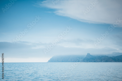 Splendid seascape of the calm Black sea.