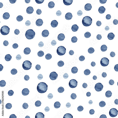 Obraz na płótnie Watercolor seamless pattern abstract background. Hand painted indigo drop illustration. w salonie