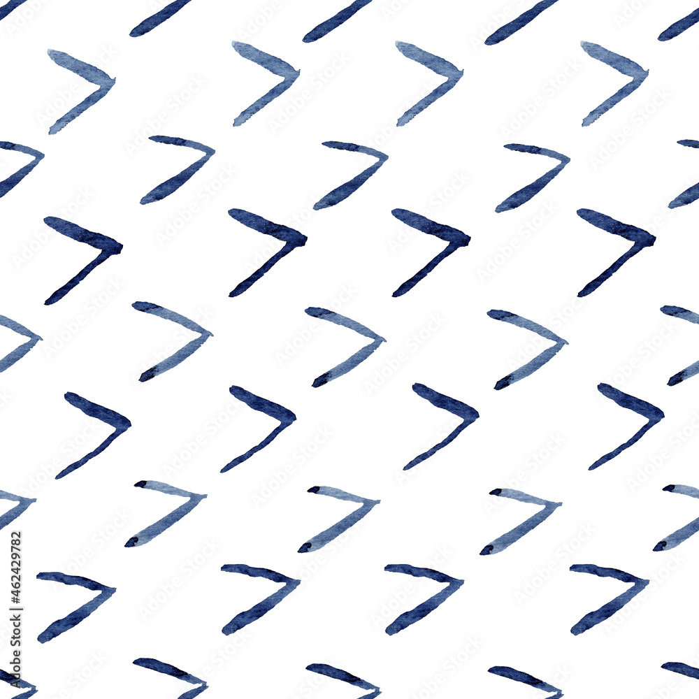Watercolor seamless pattern abstract background. Hand painted indigo illustration.