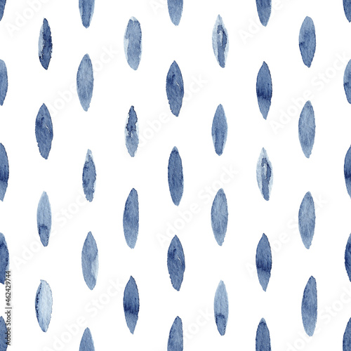Obraz na płótnie Watercolor seamless pattern abstract background. Blue indigo illustration. w salonie