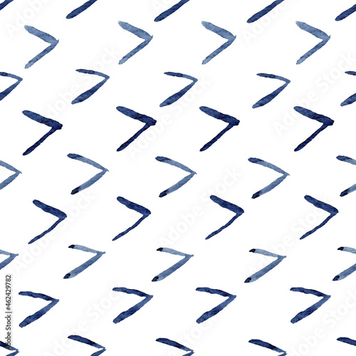 Obraz na płótnie Watercolor seamless pattern abstract background. Hand painted indigo illustration. w salonie