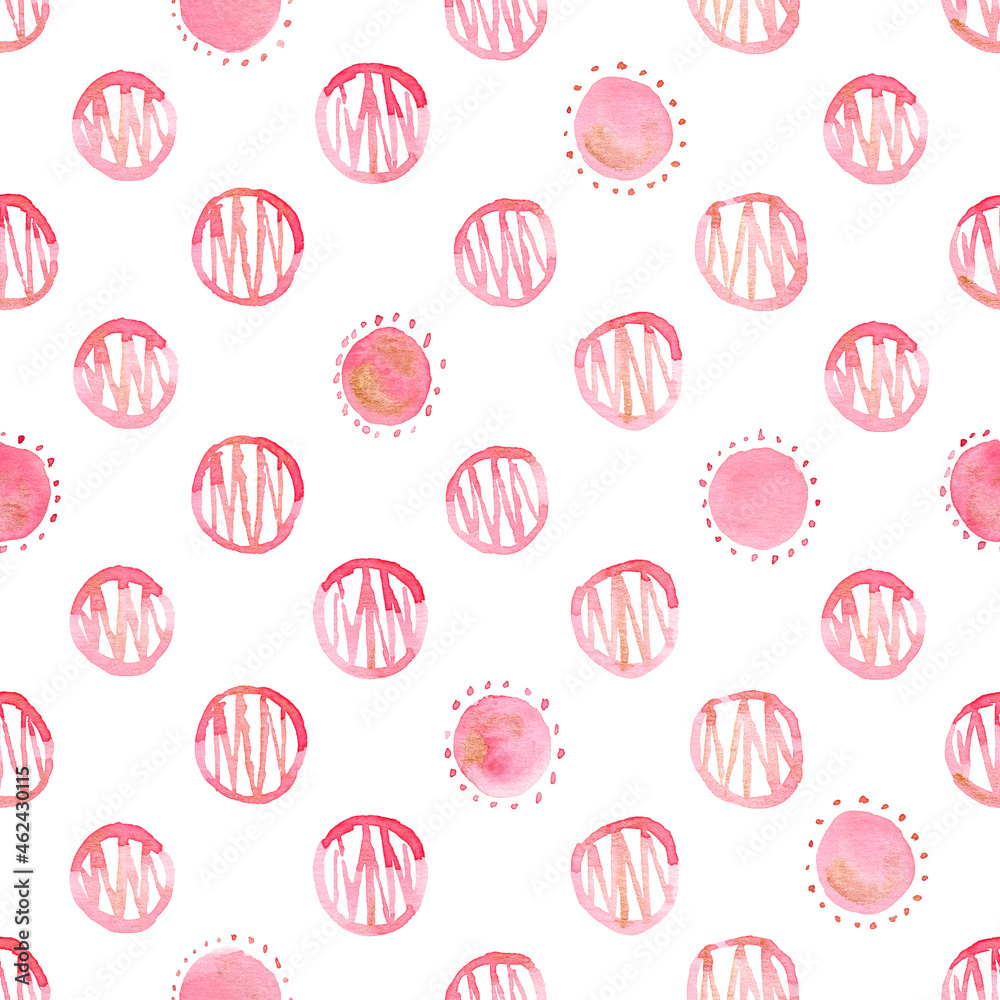 Watercolor seamless pattern. Hand drawn abstract background.