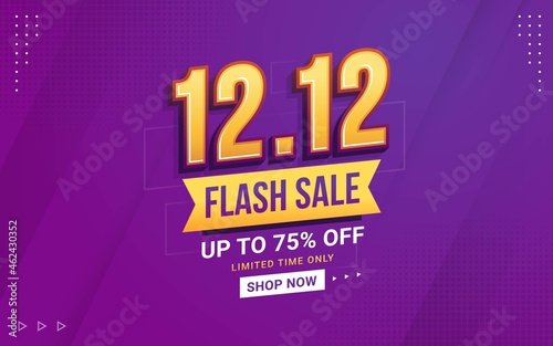 Vector of 12.12 Shopping day Poster or banner. 12 december sales banner template design for social media and website