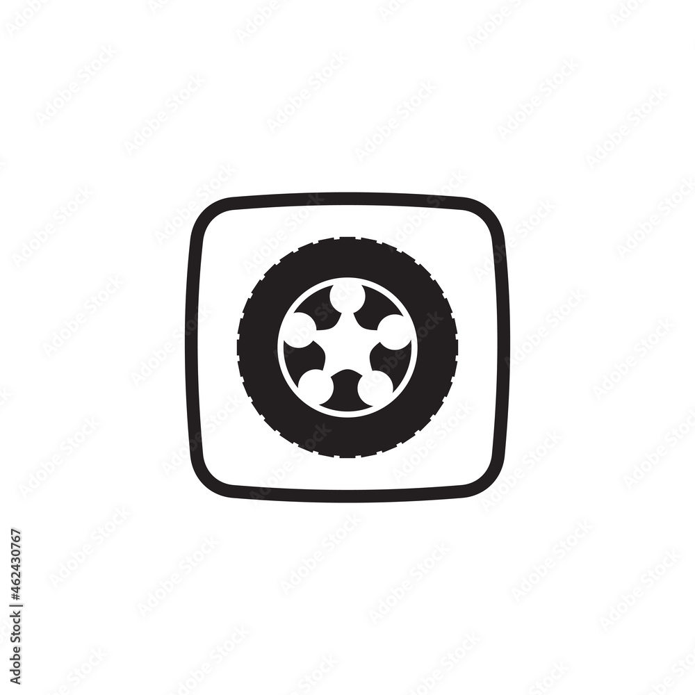 Online car service app logo design with tyre symbol Online car service app logo design with tyre symbol