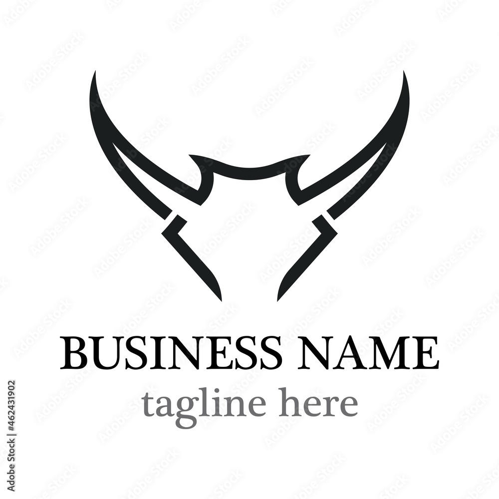 Obraz premium Bull line logo template