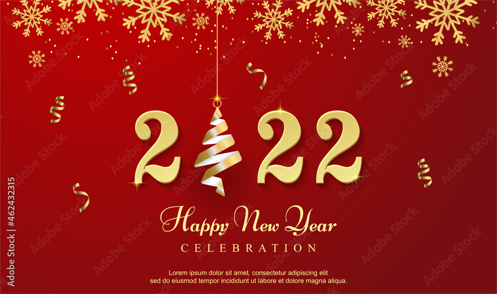 Luxury 2022 happy new year background