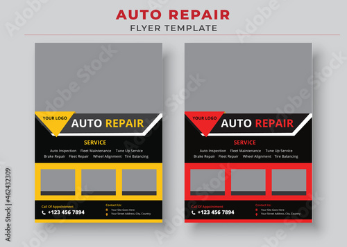 Auto Repair Flyer Template, Automobile Service flyer