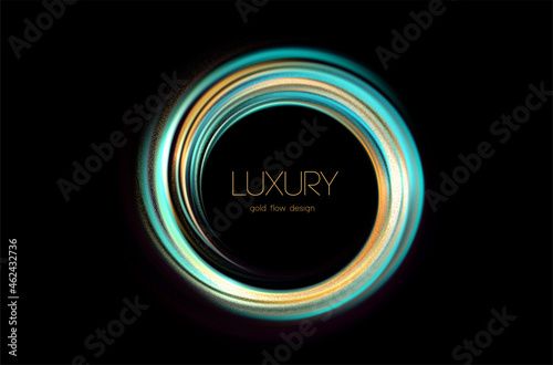 Abstract shiny color gold wave design element