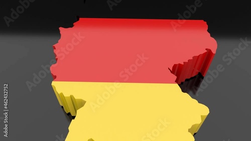 Zoom out on Germany map on white background animation