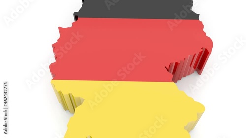 Zoom out on Germany map on white background animation
