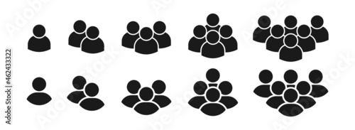 Group people icon vector set