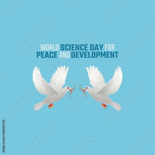vector graphic of world science day for peace and development  good for world science day for peace and development celebration. flat design. flyer design.flat illustration.