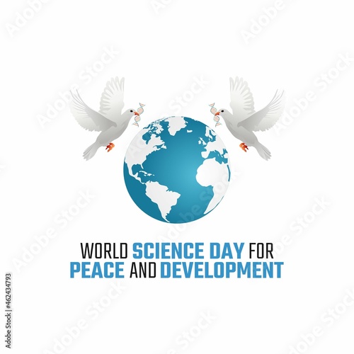 vector graphic of world science day for peace and development  good for world science day for peace and development celebration. flat design. flyer design.flat illustration.
