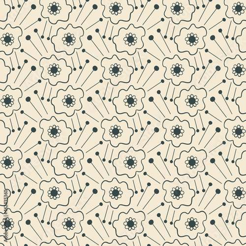 Vector hand drawn ink marks seamless pattern background.