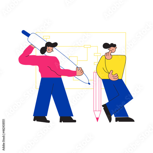 Employees working on marketing project