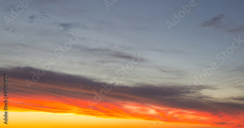 beautiful sunset on dramatic stormy red sky