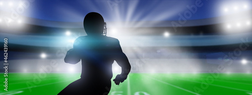American Football player on stadium background. © arsenypopel